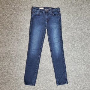 AG Prima Mid Rise Cigarette 28R (Meas 27x29.5 7 Low Rise) Dark Stretch Jeans A21